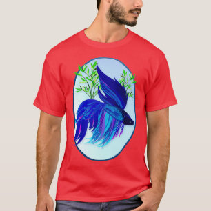 Big Blue Siamese die visovaal vecht T-shirt