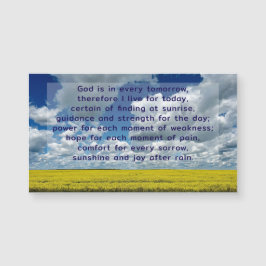 Big Blue Sky Yellow Fields Inspiring Quote Magnet
