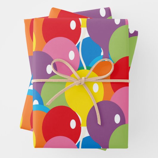 Big Bold Balloons Basic Colours Inpakpapier Vel (In situ)