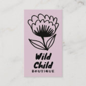 BIG BOLD BLOOM Rustic Minimal Floral QR code Visitekaartje (Voorkant)