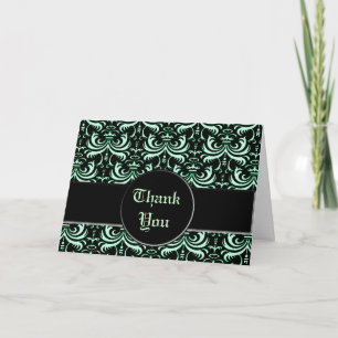 Big Bold Damask (Apple Green) Bedankkaart
