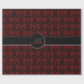 Big Bold Damask (rood) Cadeaupapier (Vlak)