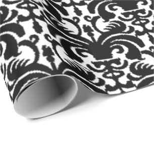 Big Bold Damask (zwart) Cadeaupapier