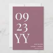 Big Bold Date Dusty Pink Save The Date (Voorkant)