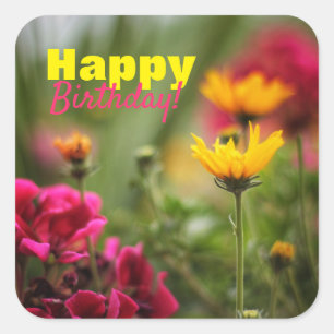 Big Bold Happy Birthday-stickers Vierkante Sticker