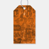 Big Bold Numbers on Brown Oranje Texture Birthday Cadeaulabel (Achterkant)