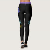 Big Bold Paars Blue Yellow Botanische Leggings (Achterkant)