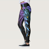 Big Bold Paars Blue Yellow Botanische Leggings (Links)