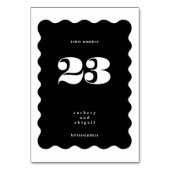 BIG Bold Scalloped Border Wit Zwart Bruiloft Kaart (Voorkant)