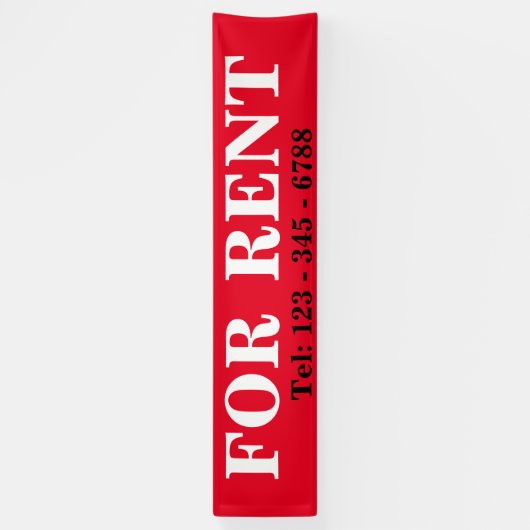 BIG BOLD TE HUUR SIGNAGE BANNER Onroerend goed tek (Verticaal)