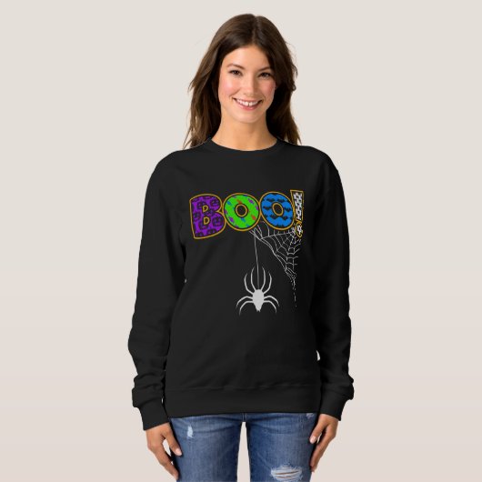 Big Boo Cute Spider Sarcastic Halloween Costuum B Trui (Voorkant volledig)