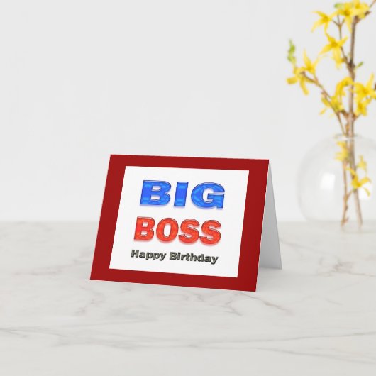 Big Boss Happy Birthday Kaart (Gele Bloem)