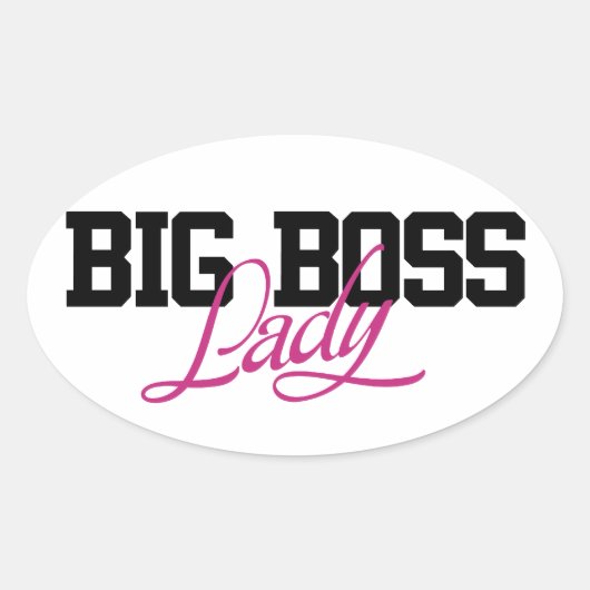Big Boss Lady Ovale Sticker (Voorkant)