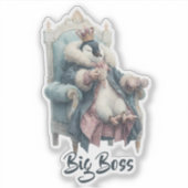 Big Boss Winter Penguin Design Sticker (Voorkant)