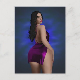 BIG BOTTOM BEAUTY BRUNETTE MEISJE Ansichtkaarten Briefkaart