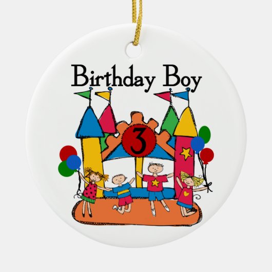 Big Bounce Boy 3rd Birthday T shirten en cadeaus Keramisch Ornament (Voorkant)