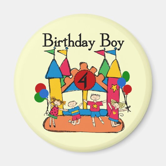 Big Bounce Boy 4th Verjaardag Tshirts en geschenke Magneet (Voorkant)