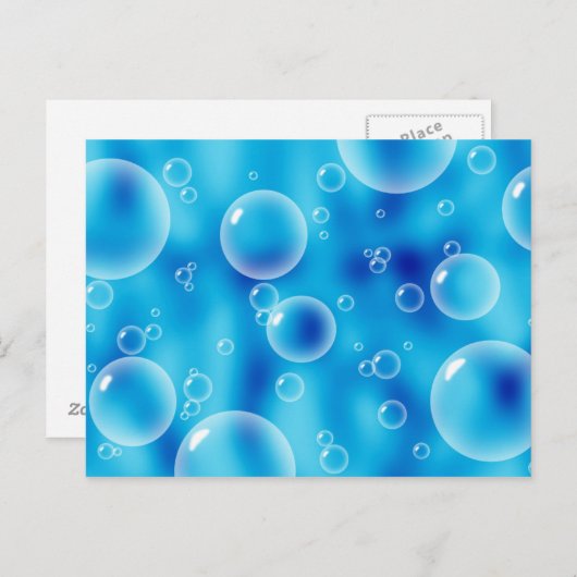 Big Bouncing Blue Bubbles Briefkaart (Voorkant / Achterkant)