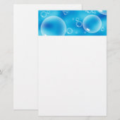 Big Bouncing Blue Bubbles Briefpapier (Voorkant / Achterkant)