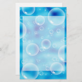 Big Bouncing Blue Bubbles Briefpapier (Voorkant / Achterkant)