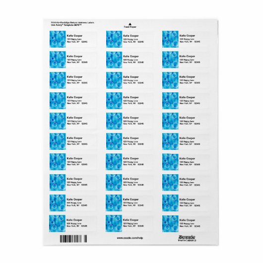 Big Bouncing Blue Bubbles Etiket (Full Sheet)