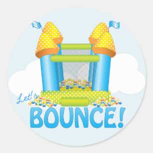 Big Bouncy Bounce House Verjaardagszegel Sticker