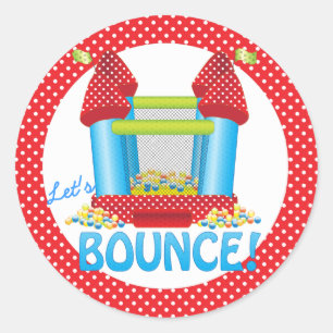 Big Bouncy Bounce House Verjaardagszegel Sticker