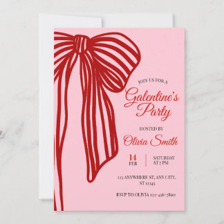 big bow coquette galentines girls night party kaart