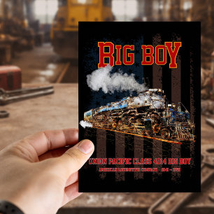 Big Boy Stoomtrein Amerikaanse Locomotief Briefkaart
