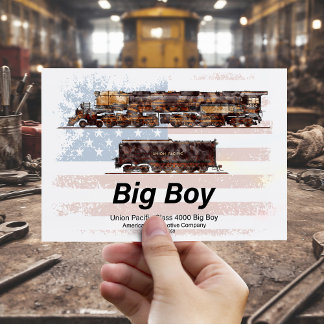 Big Boy Stoomtrein Amerikaanse Locomotief Briefkaart
