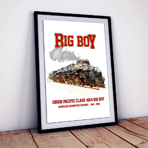 Big Boy Stoomtrein Amerikaanse Locomotief Foto Afdruk