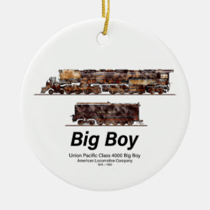 Big Boy  Stoomtrein Amerikaanse Locomotief Keramisch Ornament