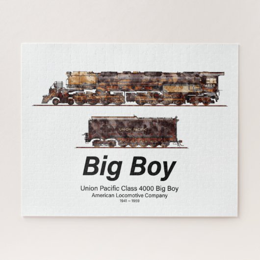 Big Boy  Stoomtrein Amerikaanse Locomotief Legpuzzel (Horizontaal)