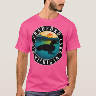 Big Bradford Lake Loon Michigan Sunset T-shirt