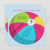 Big, Bright Ball Birthday Uitnodiging (Voorkant / Achterkant)