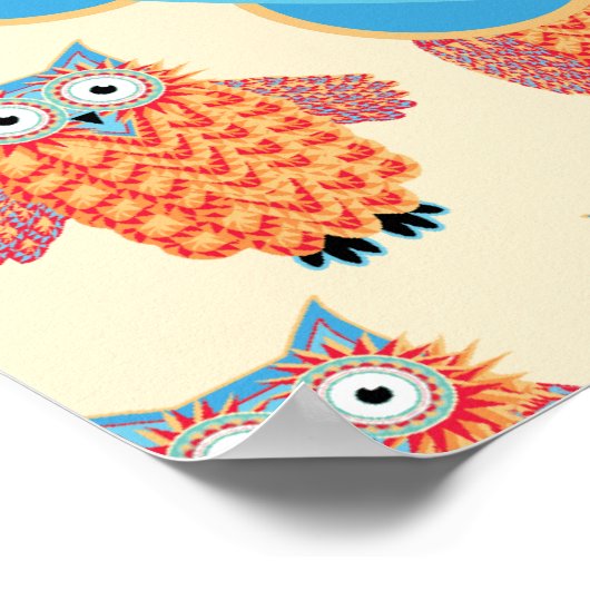 Big Bright Night Owl Poster - Kinderkamer (Hoek)