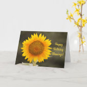 Big Bright Yellow Sunflower Foi Anniversaire Carte (Fleur jaune)