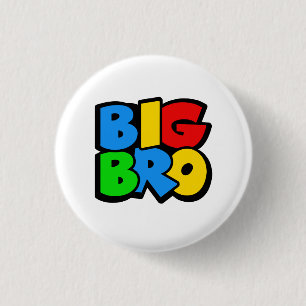 Big Bro Brother Retro Gamer Gaming Geïnspireerd de Ronde Button 3,2 Cm