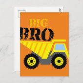 Big Bro Construction Yellow Dump Truck Briefkaart (Voorkant / Achterkant)