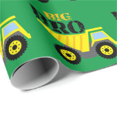 Big Bro Construction Yellow Dump Truck Cadeaupapier (Rol Hoek)