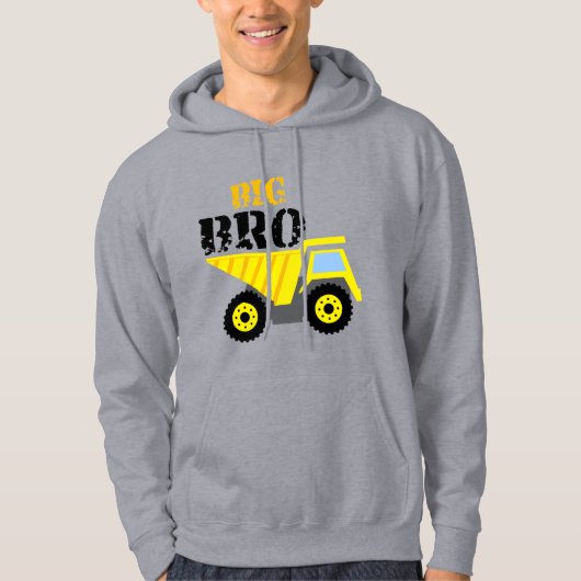 Big Bro Construction Yellow Dump Truck Hoodie (Voorkant)