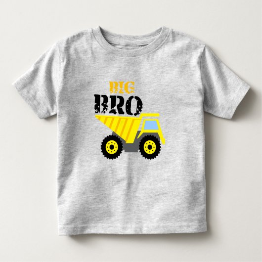 Big Bro Construction Yellow Dump Truck Kinder Shirts (Voorkant)