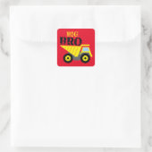 Big Bro Construction Yellow Dump Truck Vierkante Sticker (Tas)