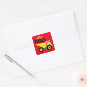 Big Bro Construction Yellow Dump Truck Vierkante Sticker (Envelop)