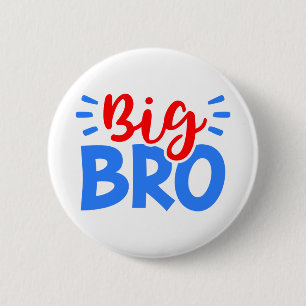 BIG BRO in rood en blauw Ronde Button 5,7 Cm