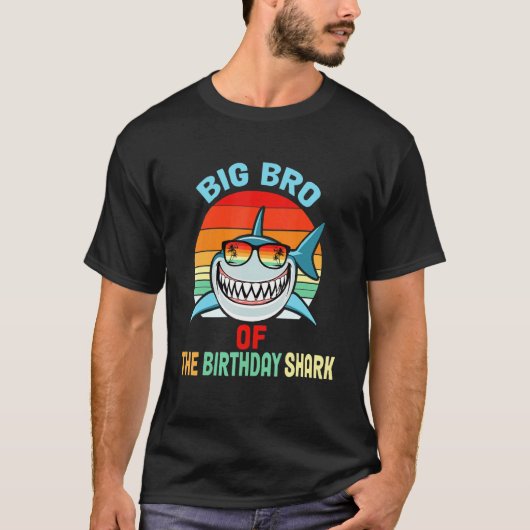 Big Bro Of The Shark Birthday Cute Brother Matchin T-shirt (Voorkant)