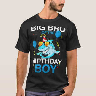 Big Bro van de verjaardag jongen haai oceaan thema T-shirt
