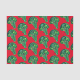 Big Broccoli Waterverf Red Green Xmas cadeau Tissuepapier