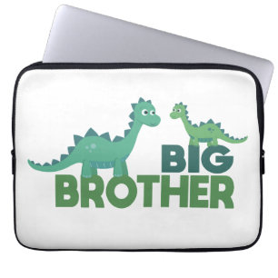 Big broer dinosaur cartoon jongens laptop sleeve