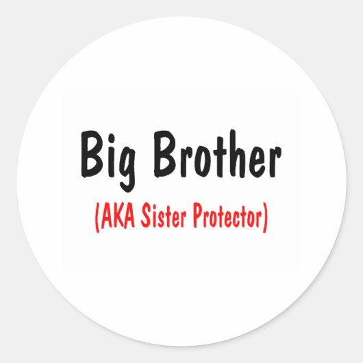 Big Brother (AKA Zuster Protector) Ronde Sticker (Voorkant)